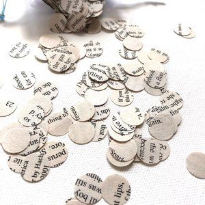 Recycled Hand Punched Book Page .5" Diameter Confetti- .25 oz bag
